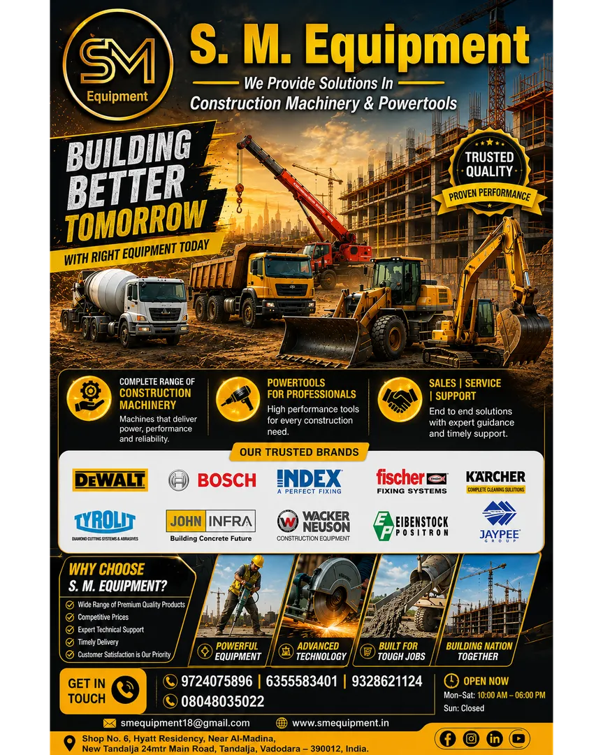 S. M. Equipment | Construction Machinery & Power Tools Supplier in India