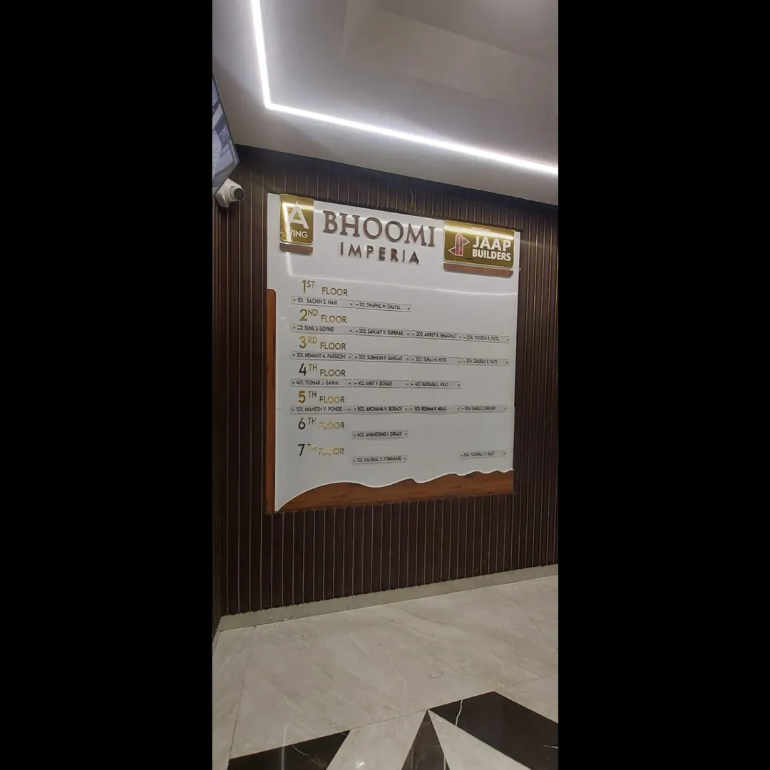 Customised Building Member Board In Nashik (Artline Sign).