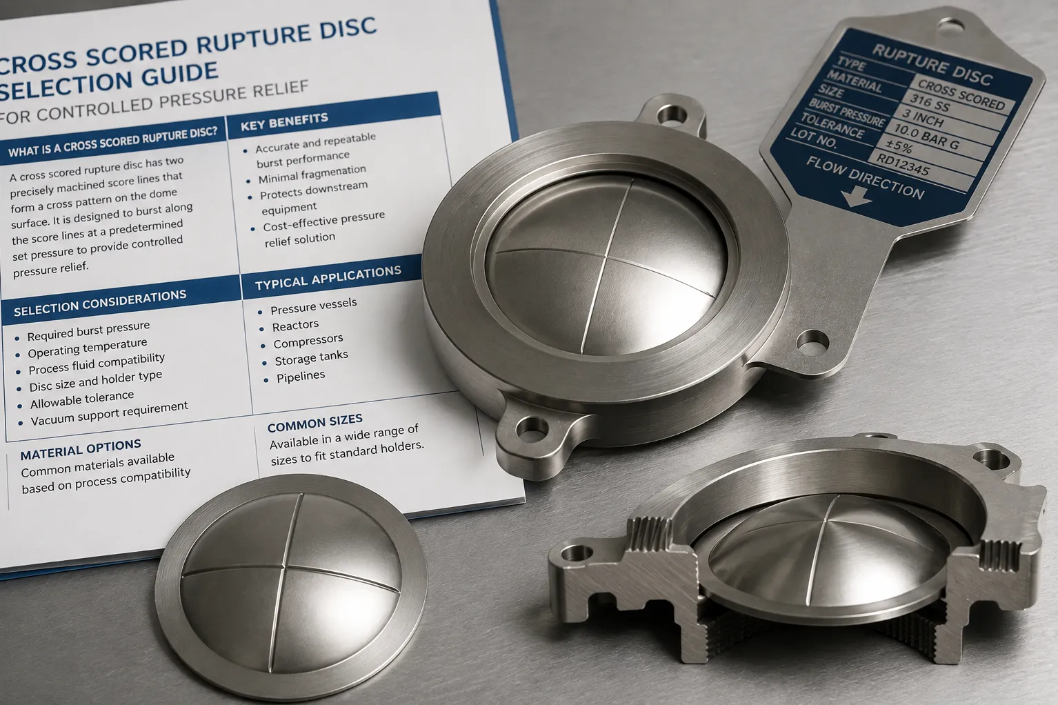 Cross Scored Rupture Disc Selection Guide for Controlled Pressure Relief