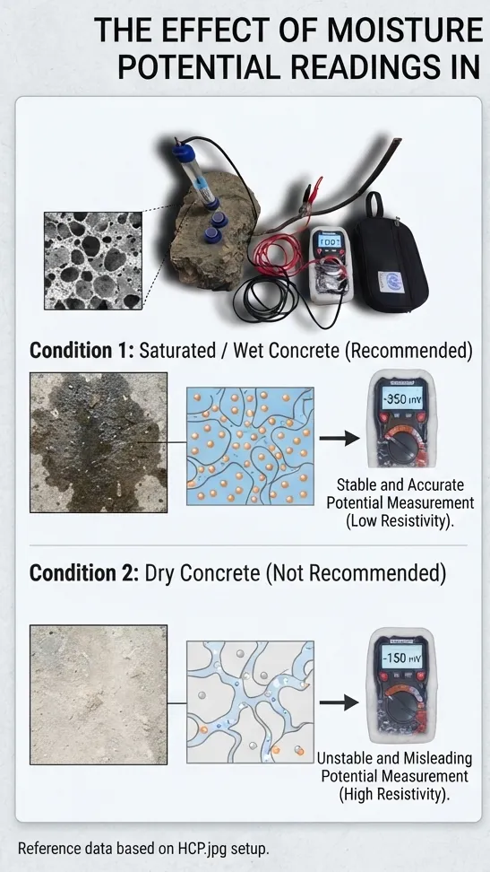 Impact of Monsoon Moisture on Half-Cell Potential Measurements in Reinforced Concrete