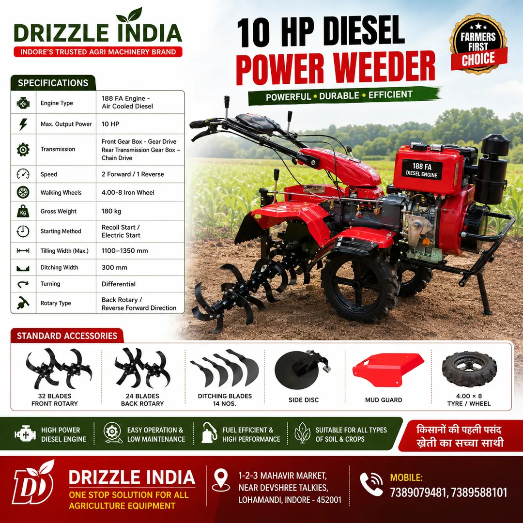 10 HP Diesel Back Rotary Power Weeder
