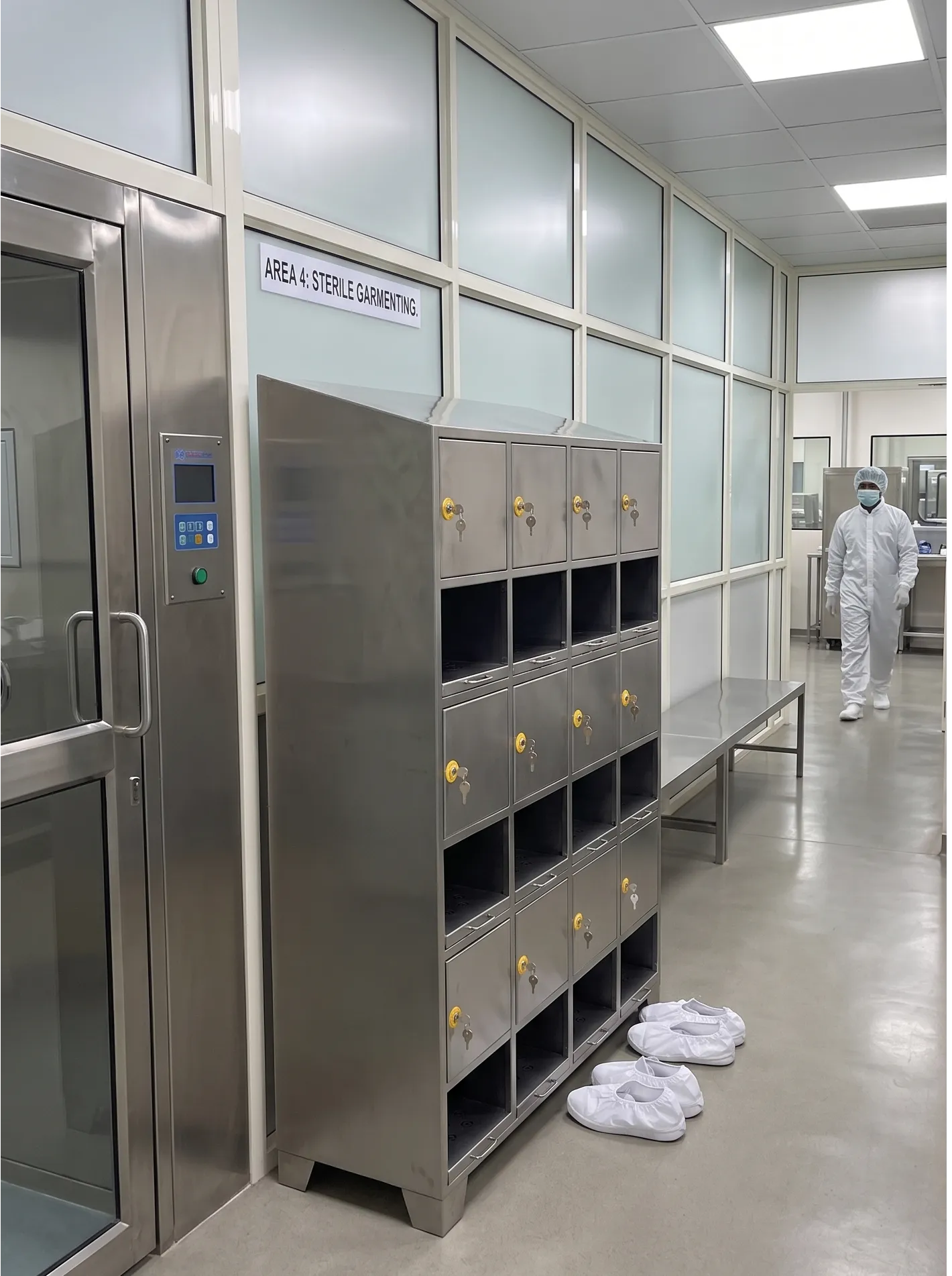 Stainless Steel Shoe Cabinet | Clean Room Storage Cabinet | World-Class Clean Room Equipment.