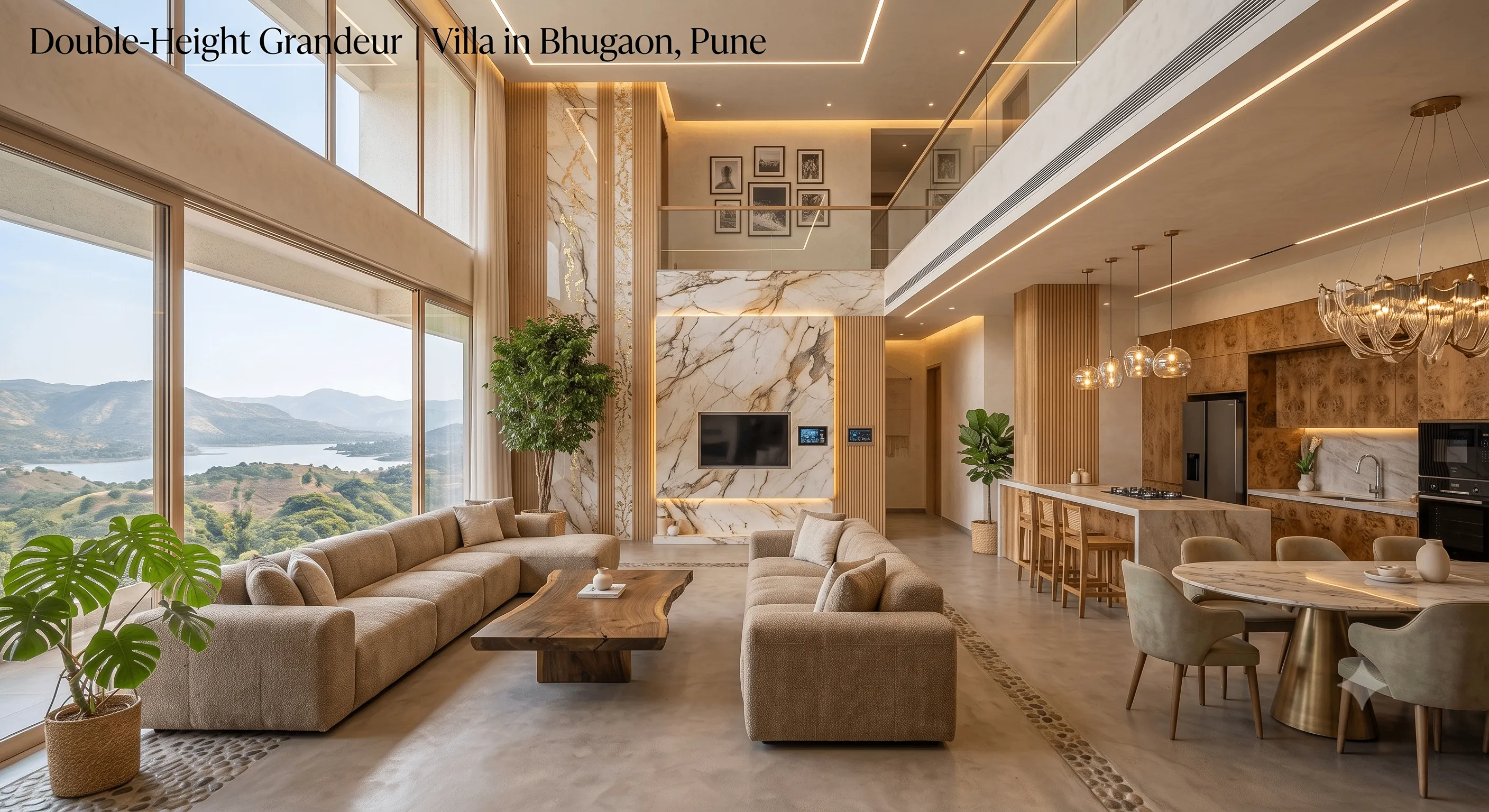 Luxury Villa & High-Rise Interior Design in Bhugaon: Designing Near Nature & Manas Lake