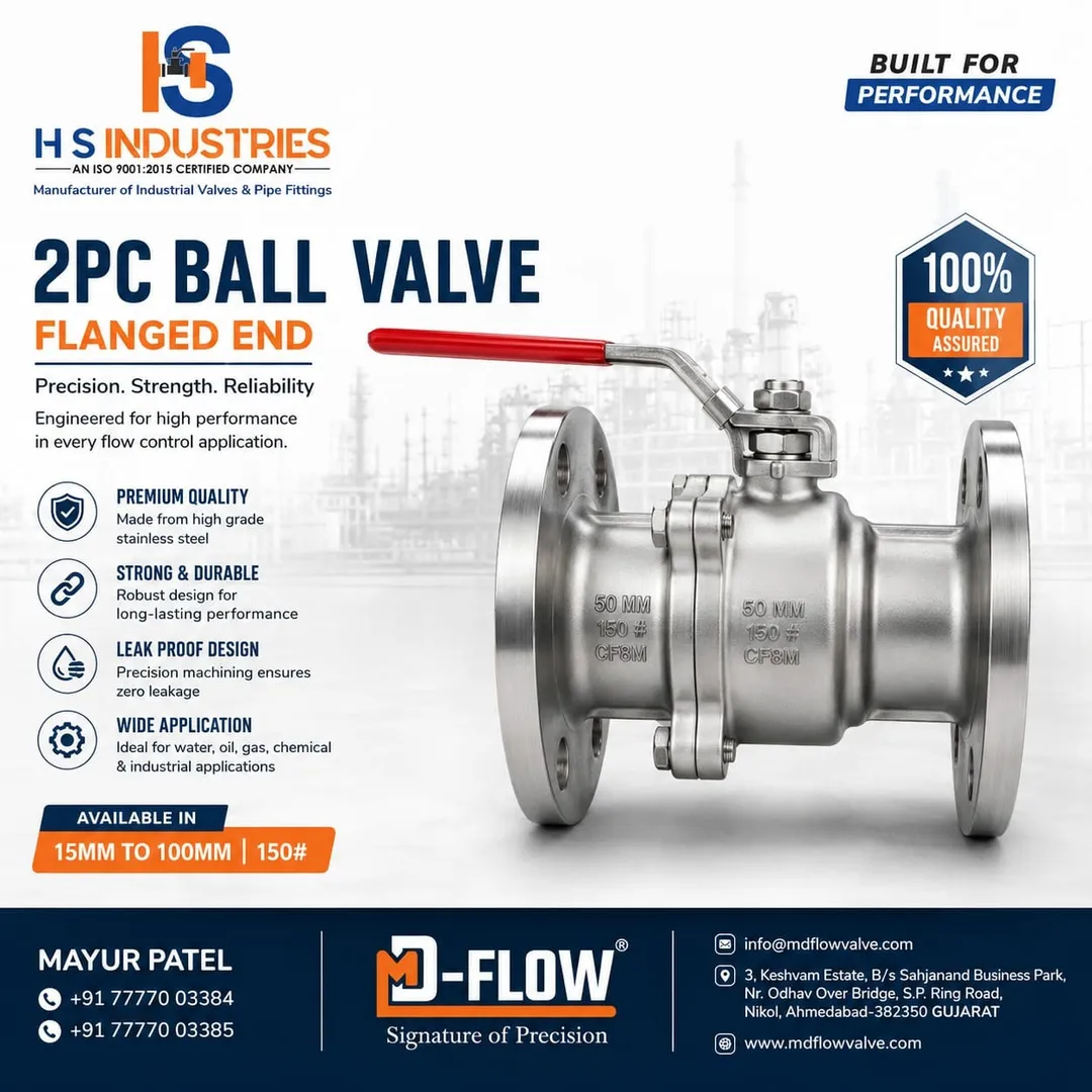 Two Piece Flange End Ball Valve Manufacturer in Mumbai