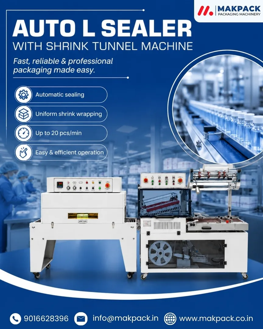 Automatic L Sealer with Shrink Tunnel Machine for Fast Packaging