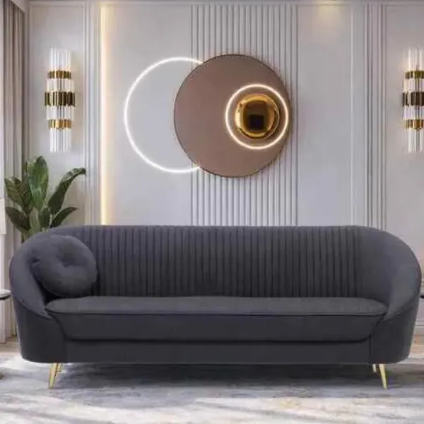 Round Grey 3 Seater Sofa Manufacturer in Delhi – Divine Oakwood