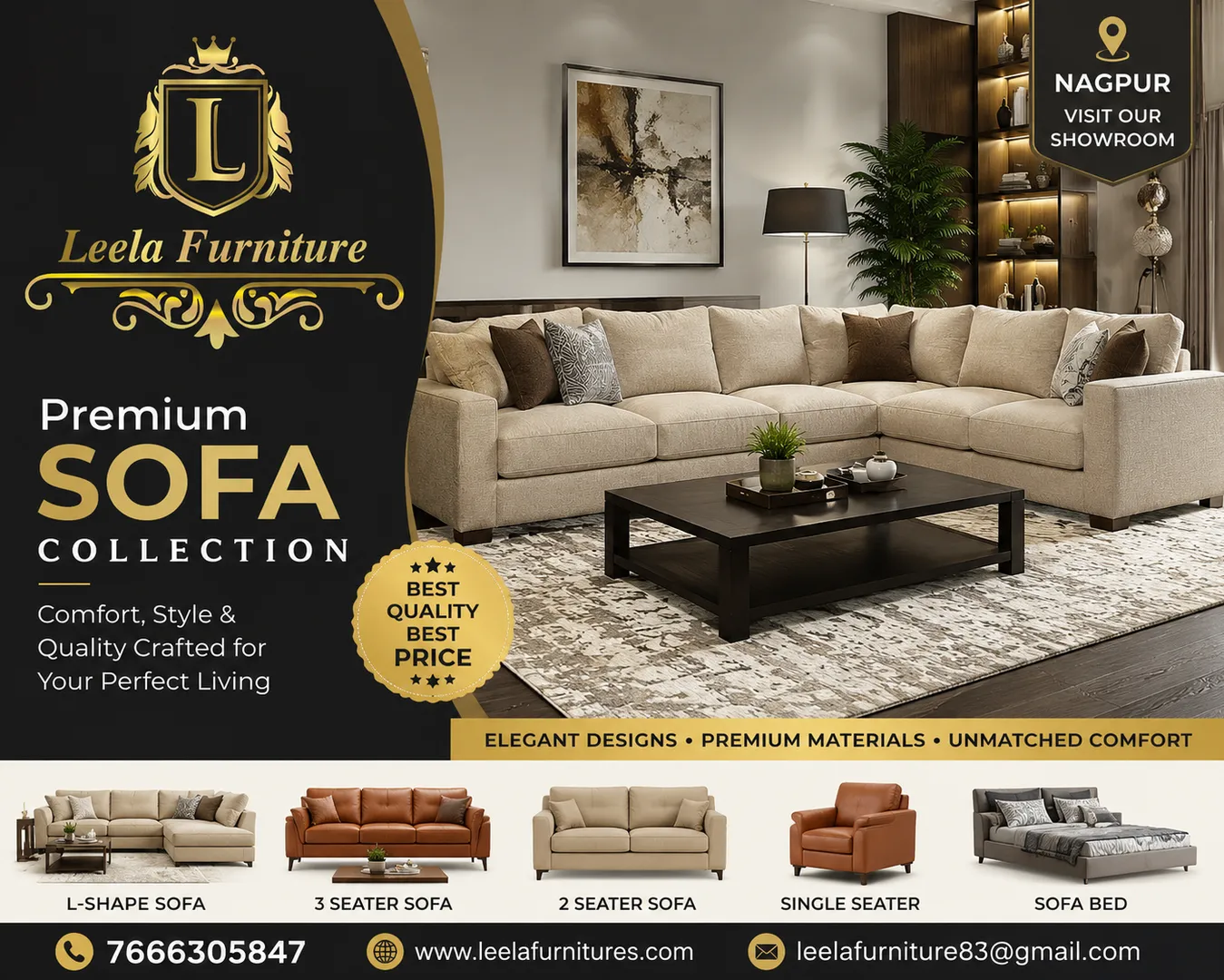Sofa Furniture Shop in Leela Furniture, Nagpur