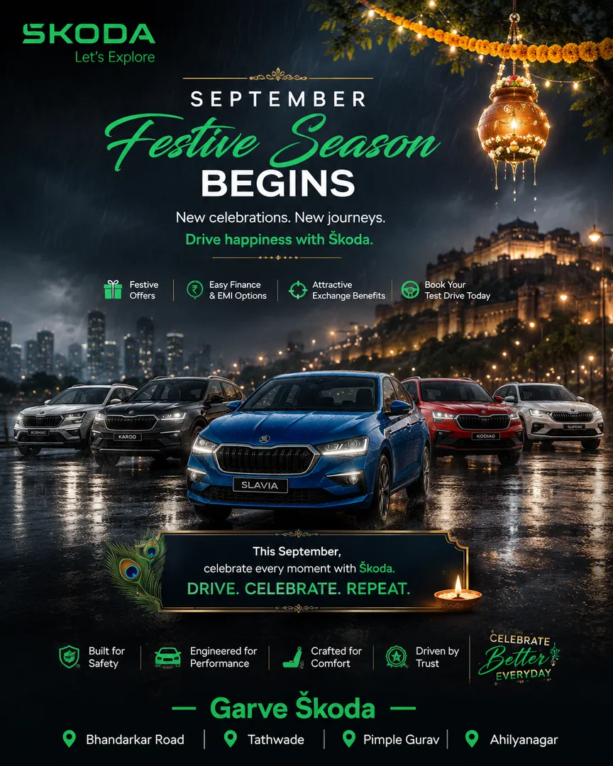 September Festive Offers at Garve Škoda Pune | Cars, SUVs, Finance & Test Drive