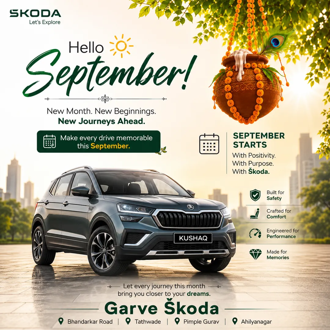 Hello September! Drive Škoda Kushaq | Festive Offers, Finance & Test Drive in Pune