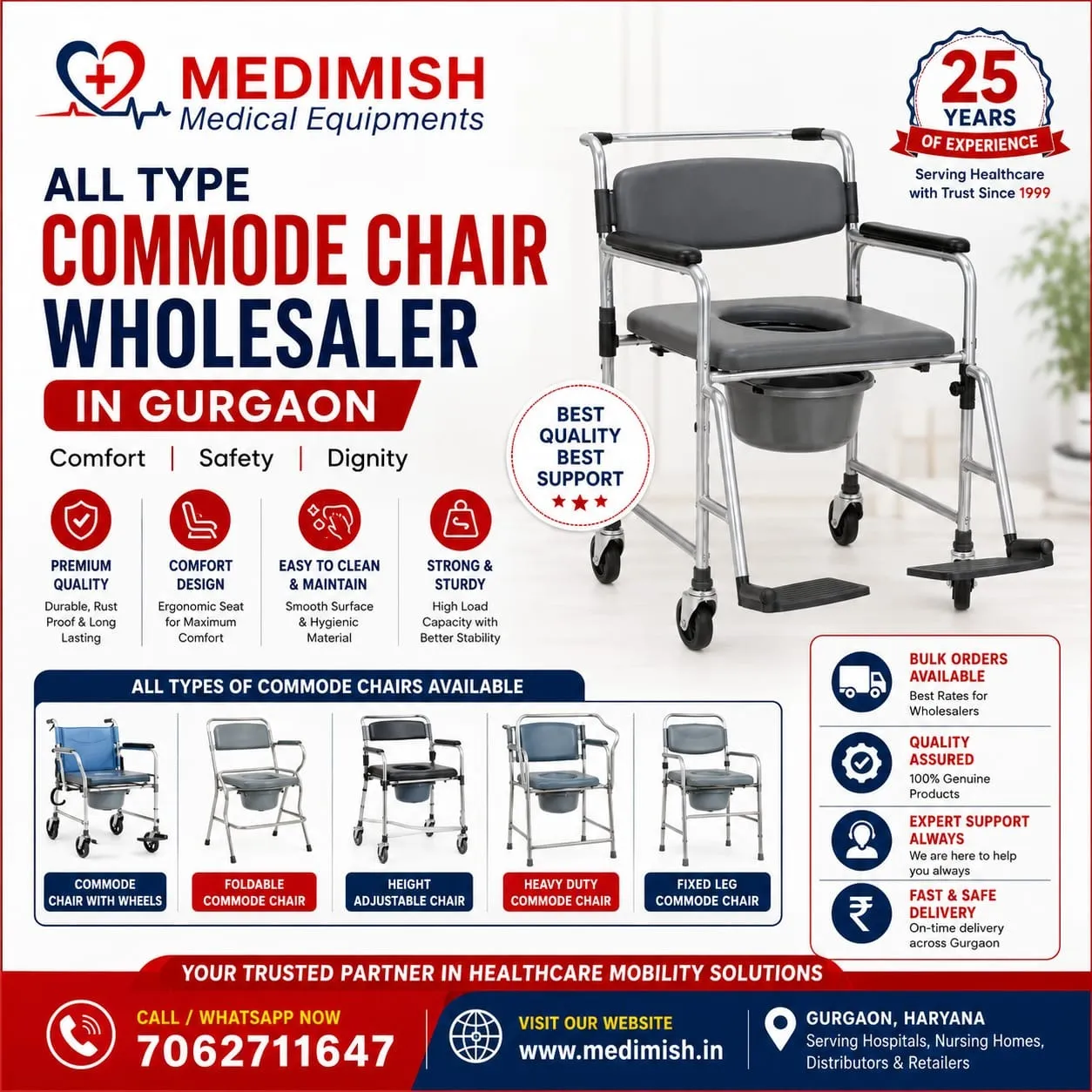 Commode Chair Wholesaler in Gurgaon | Medical Commode Chairs at Wholesale Price