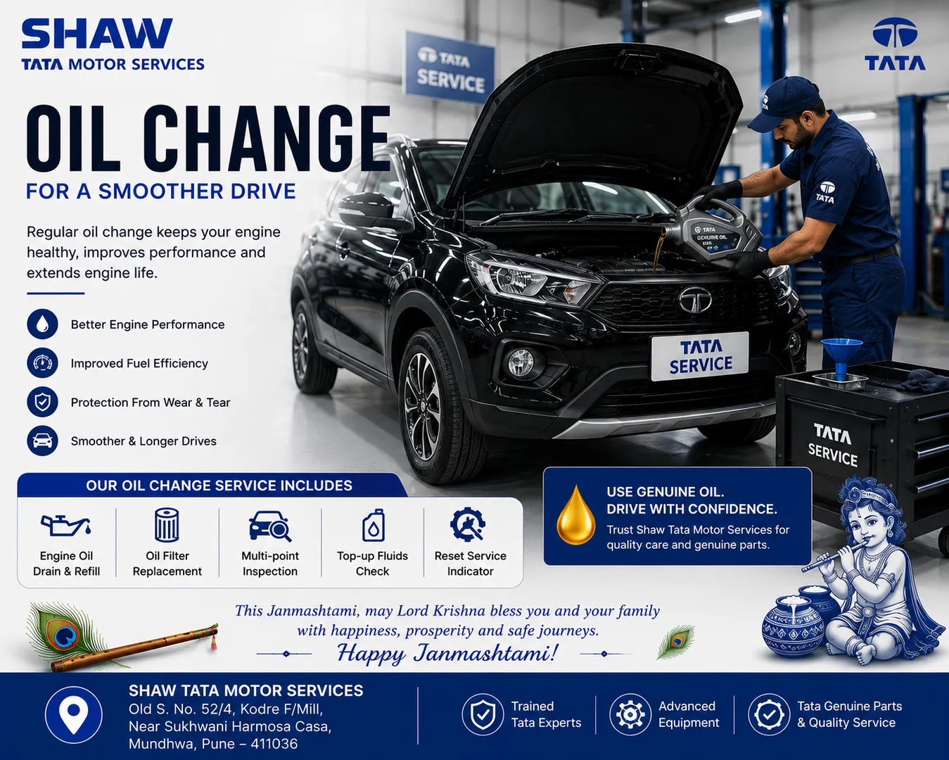 Tata Car Oil Change in Mundhwa Pune | Genuine Oil & Expert Service | Shaw Tata Motor Services