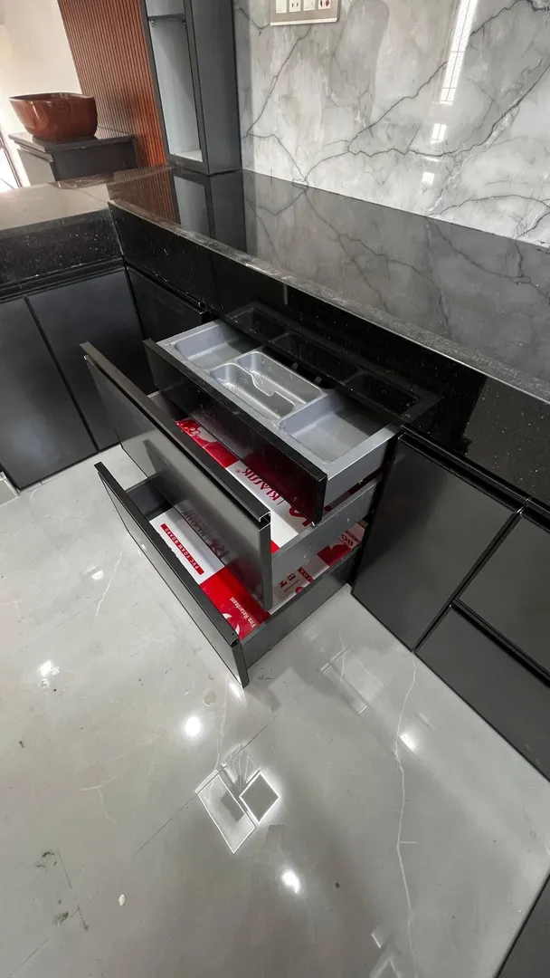 Smart Kitchen Drawer Organizer with Built In Waste and Utility Storage