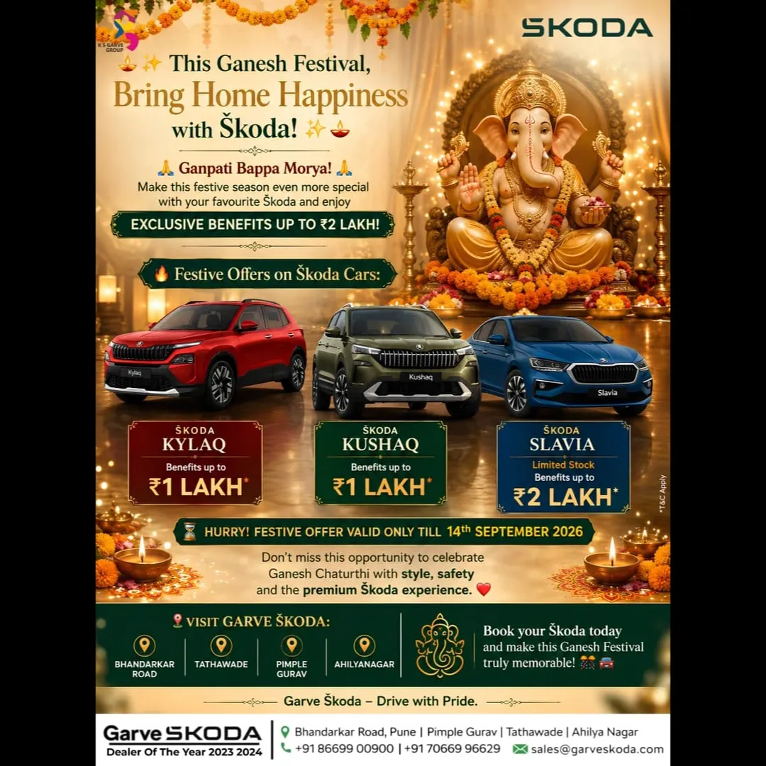 This Ganesh Festival, Bring Home Happiness with Škoda! ✨🪔
🙏 Ganpati Bappa Morya! 🙏
Make this fest...
