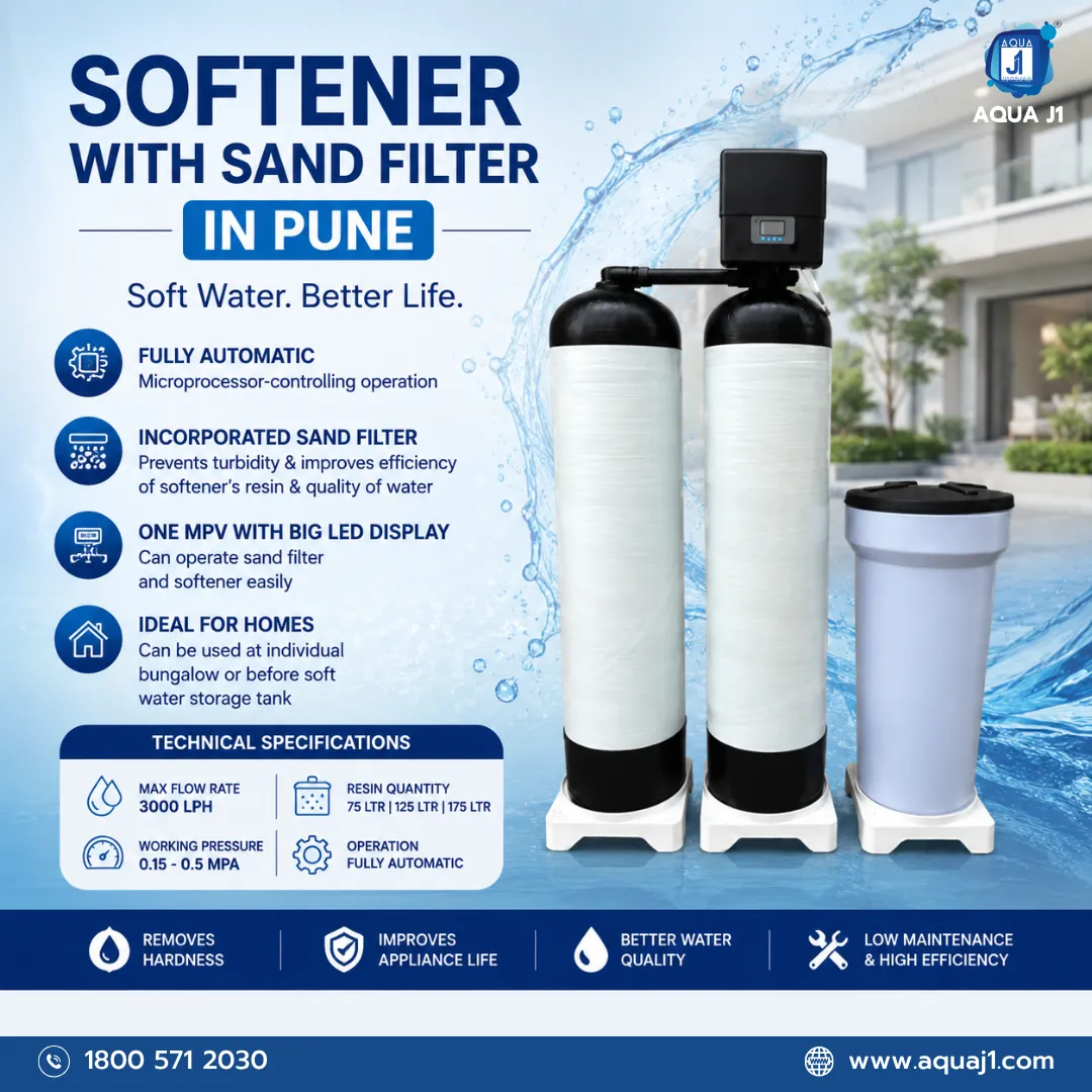 Softener With Sand Filter in Pune | Aqua J1 Technologies
