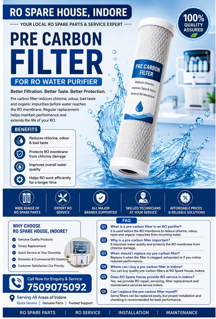 Pre Carbon Filter for RO in Indore – Sales & Replacement | RO Spare House