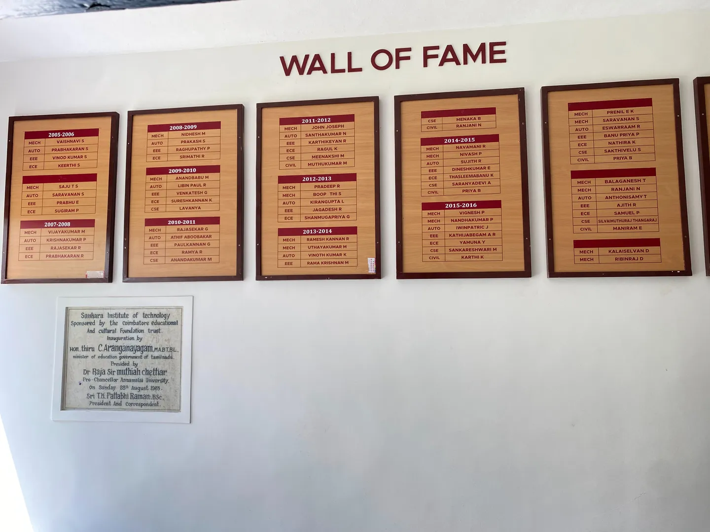 Wall of Fame sign board Manufacturers in Coimbatore