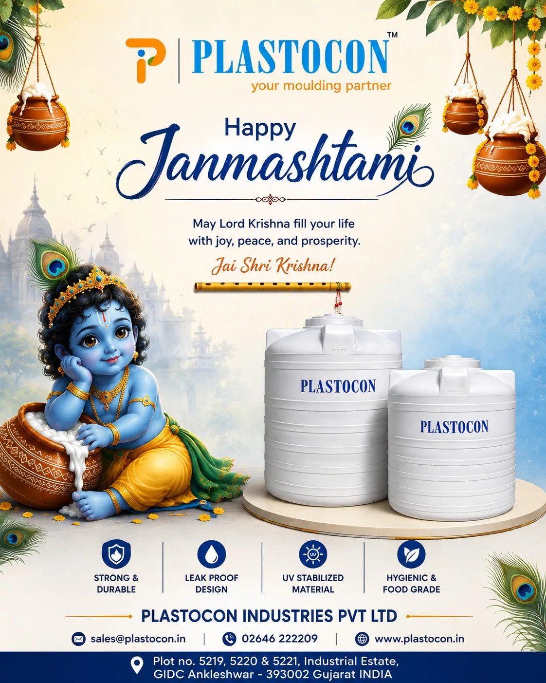 “Celebrating the Spirit of Janmashtami with Strength, Purity & Prosperity.”