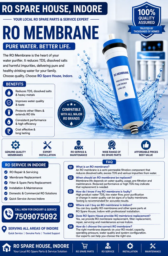 RO Membrane in Indore – Sales & Replacement | RO Spare House