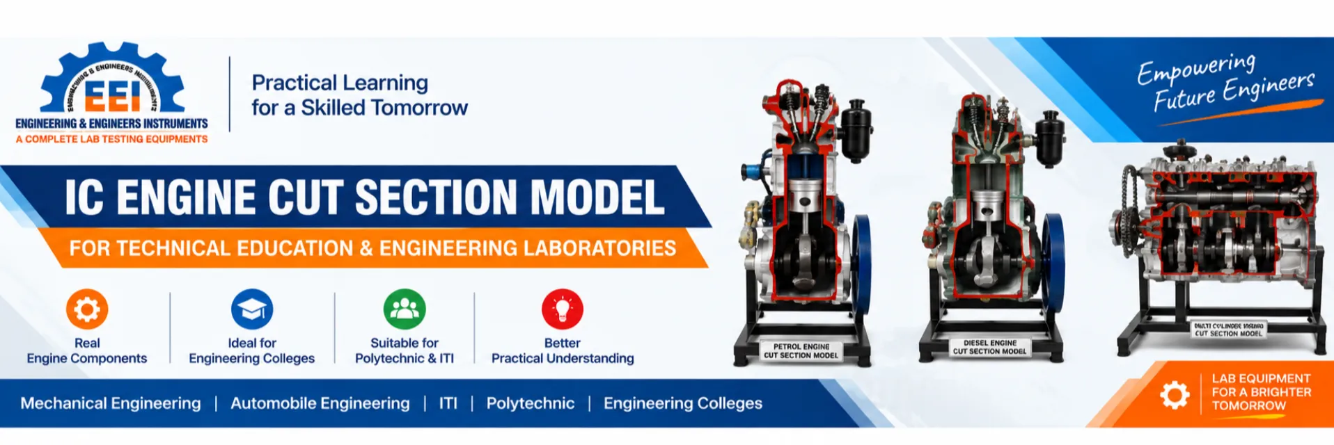 Cut Section Working Model of automobile car engine
