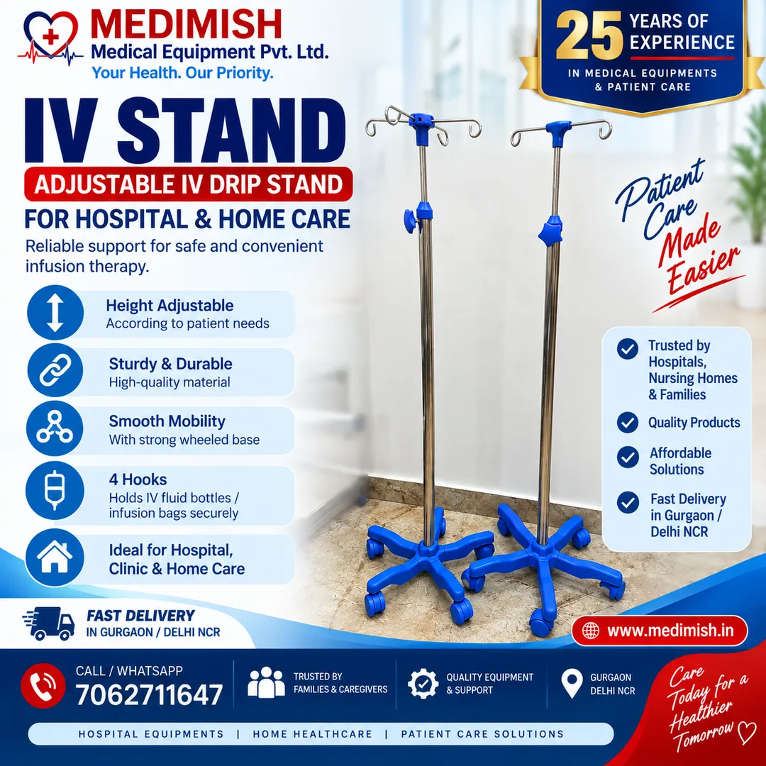 IV Stand in Gurgaon | Adjustable IV Drip Stand for Hospital & Home Care