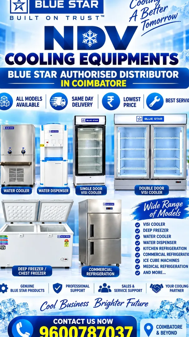 Ndv Cooling Equipments | Blue Star Authorised Commercial Visi Cooler Distributor In Coimbatore