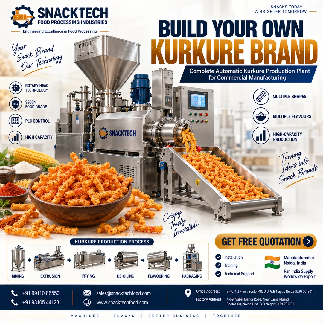 Automatic Kurkure Making Machine Manufacturer in India | Kurkure Production & Processing Plant