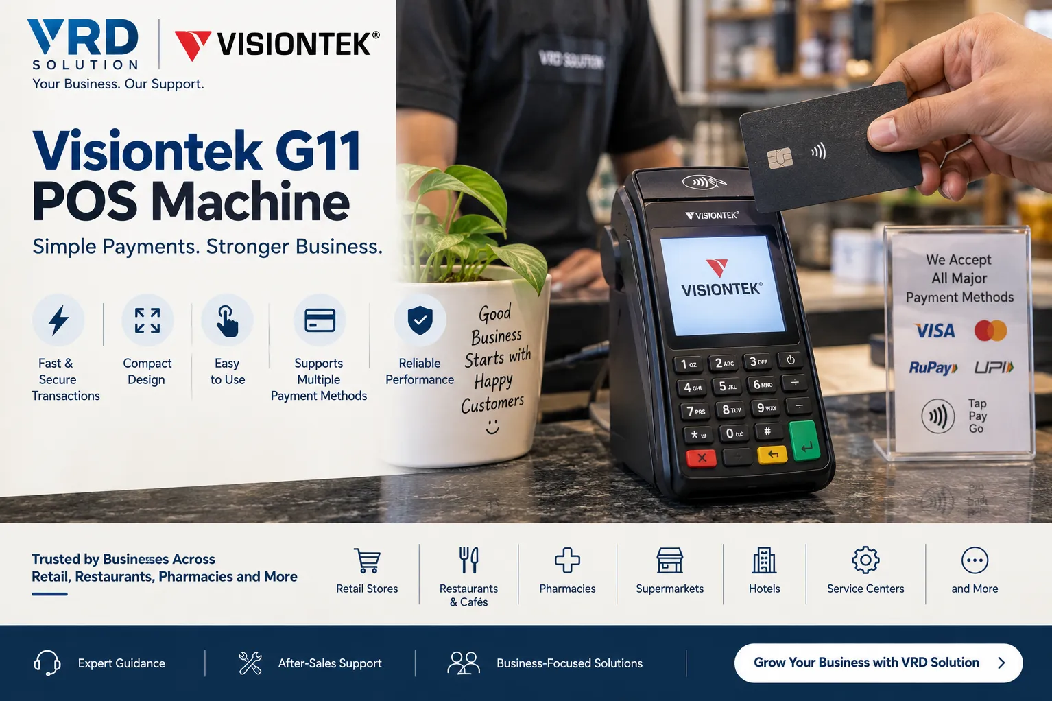 Visiontek G11 POS Machine – Features, Benefits & Applications | VRD Solution