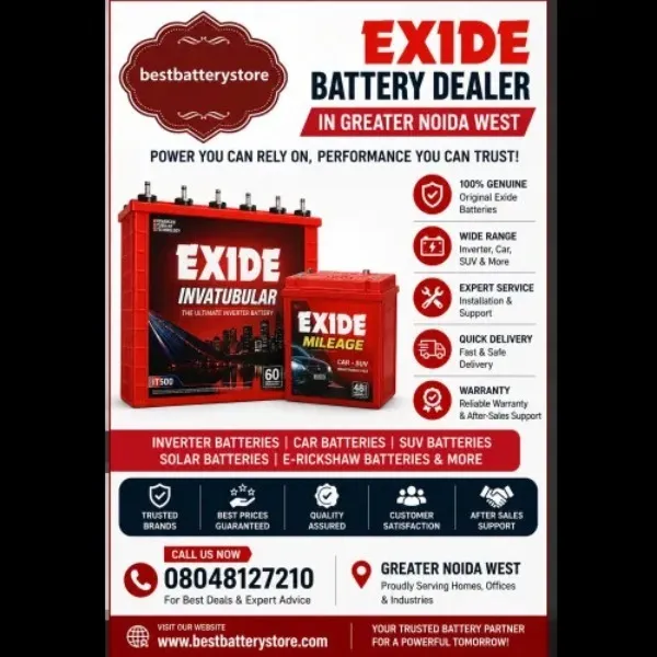 Exide Car Battery Store in Greater Noida West | Best Battery Store