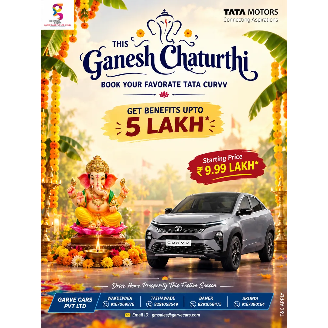 This Ganesh Chaturthi, bring home a new beginning! 🐘✨
Book your favorite TATA CURVV and celebrate ...