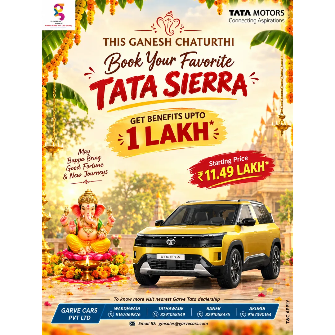 This Ganesh Chaturthi, let Bappa bring prosperity to every journey! 🙏✨
Book your favorite TATA SIE...