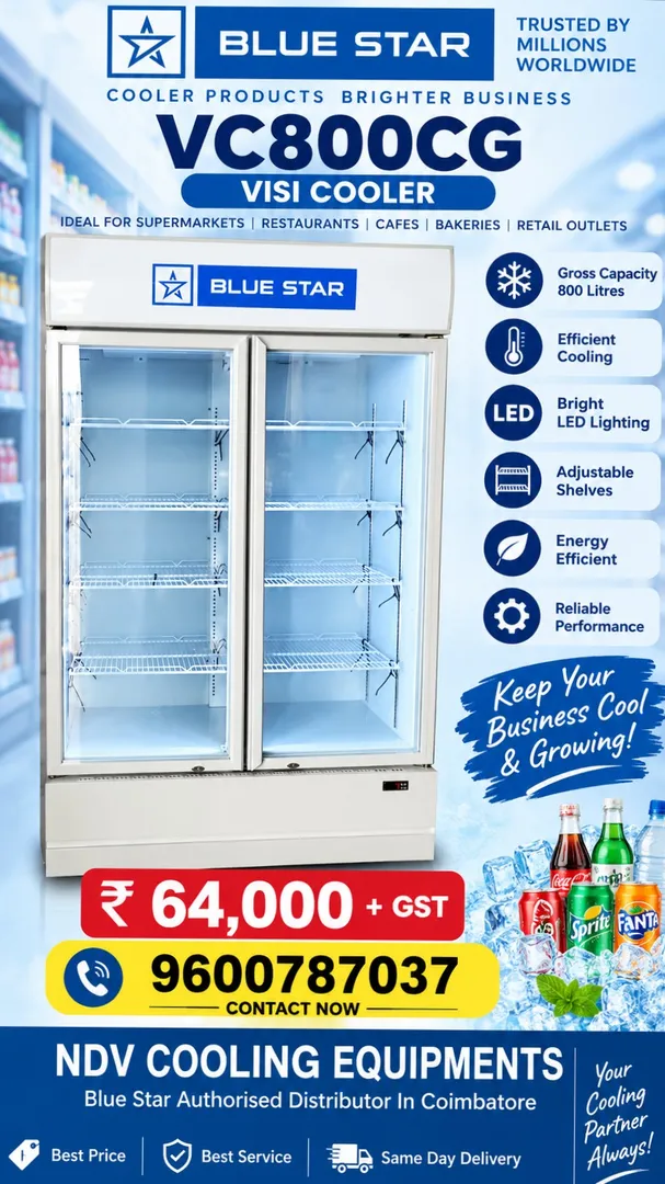 Blue Star Authorised Commercial Deep Freezer Visi Cooler Dealers In Coimbatore +919600870054