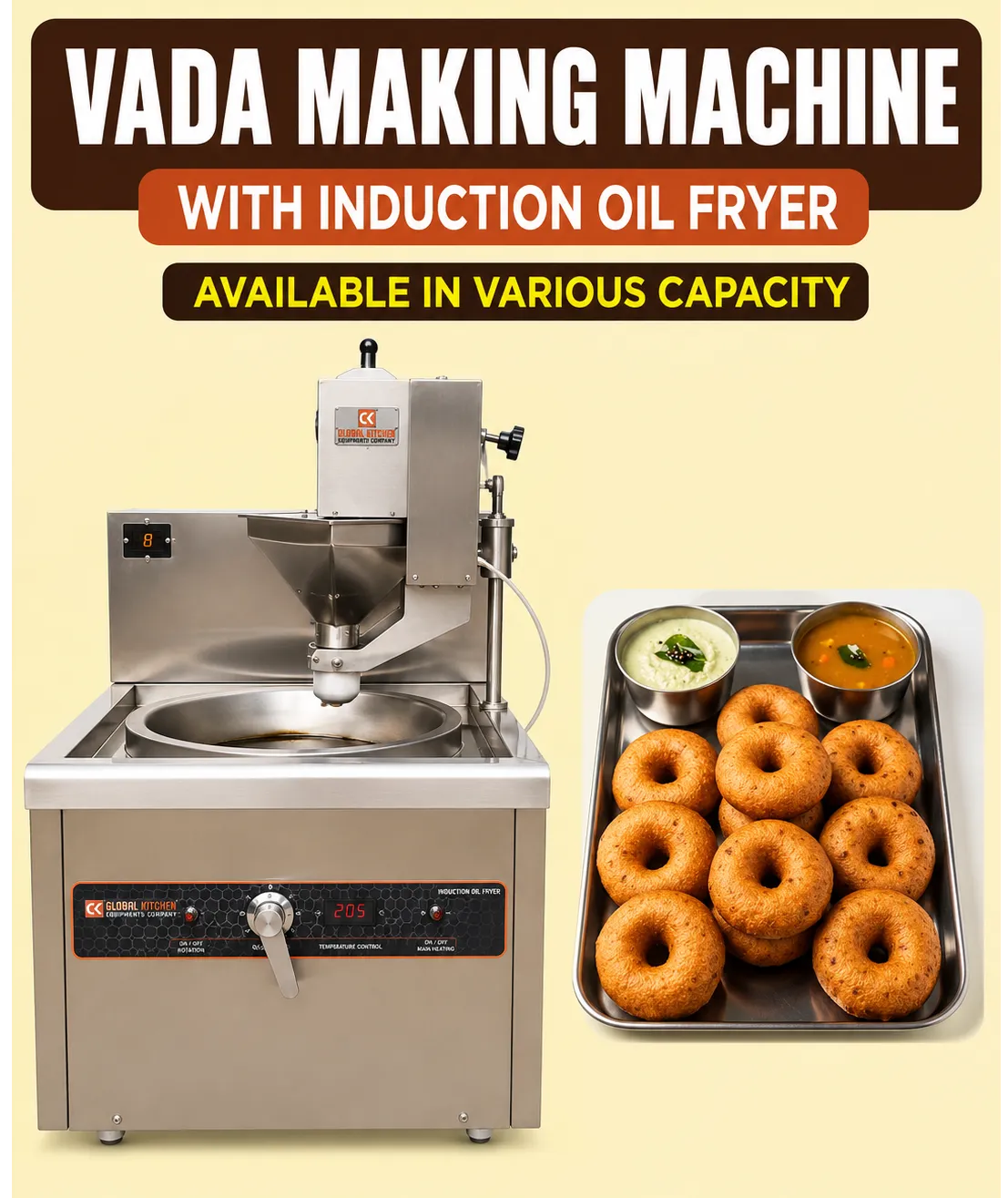 Vada making machine with induction oil fryer in Coimbatore