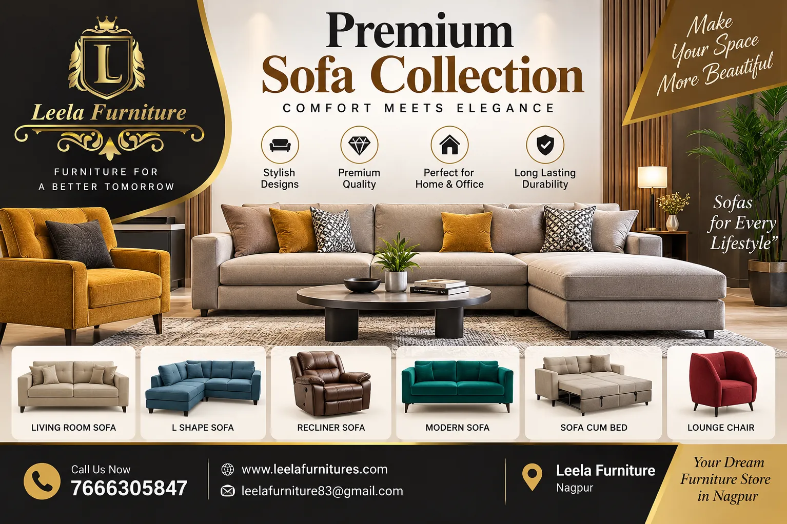 Best Sofa Shop in Nagpur – Leela Furniture