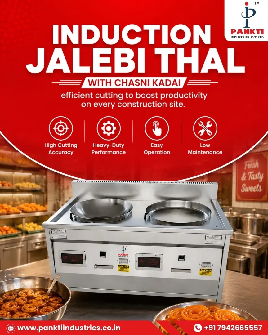 Induction Jalebi Thal with Chasni Kadai for Modern Sweet Shops