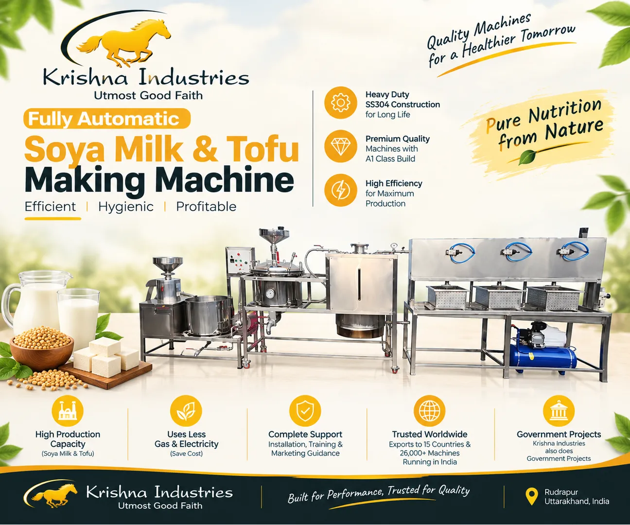 Fully Automatic Soya Milk & Tofu Making Machine