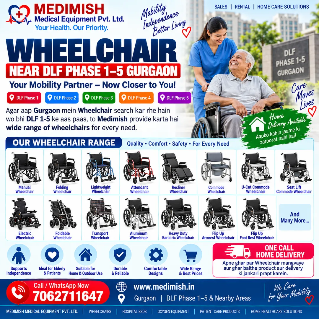 Wheelchair Near DLF Phase 1–5 Gurgaon | Wide Range & Home Delivery