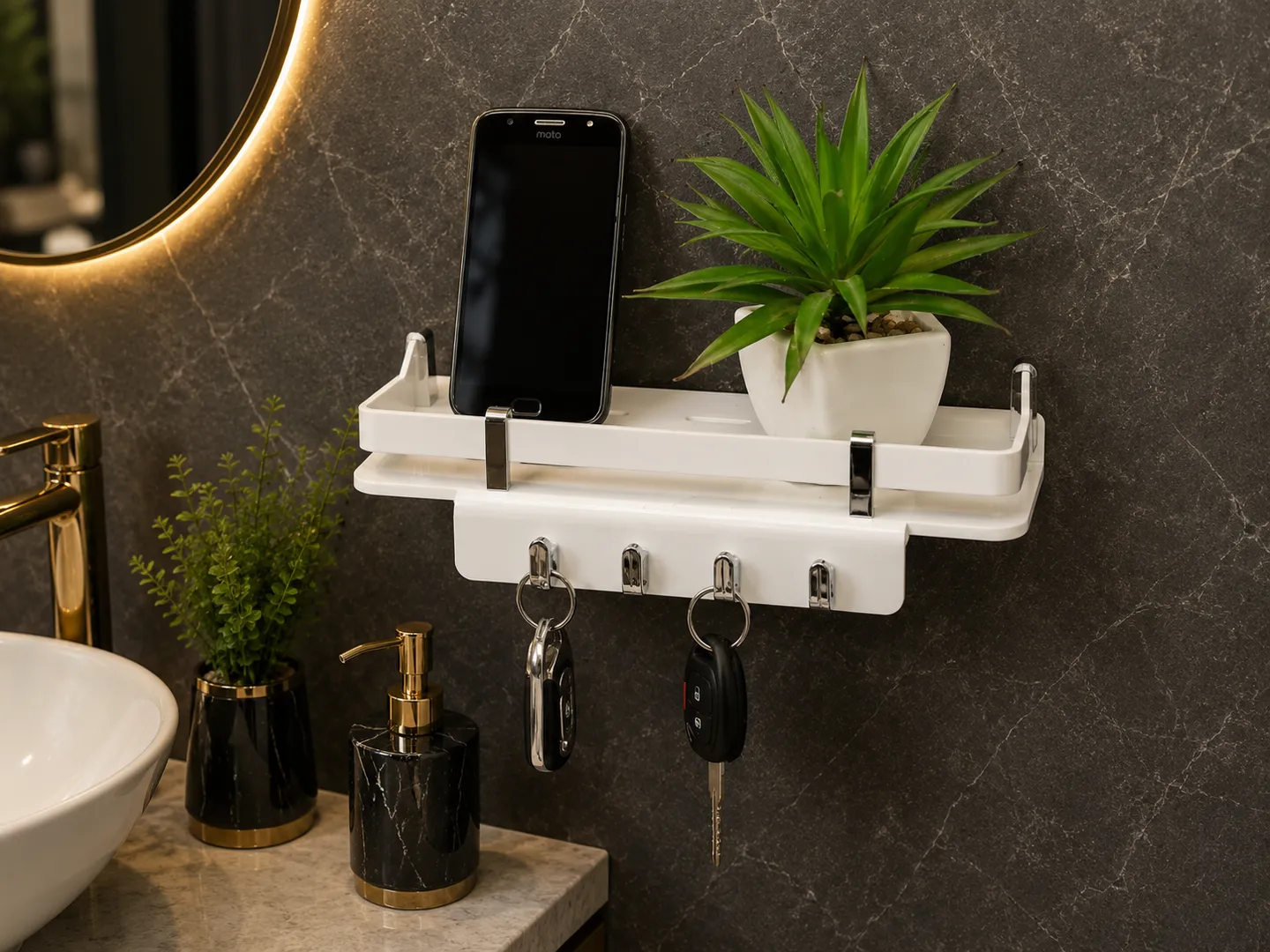 Acrylic deluxe 2 in 1 key stand