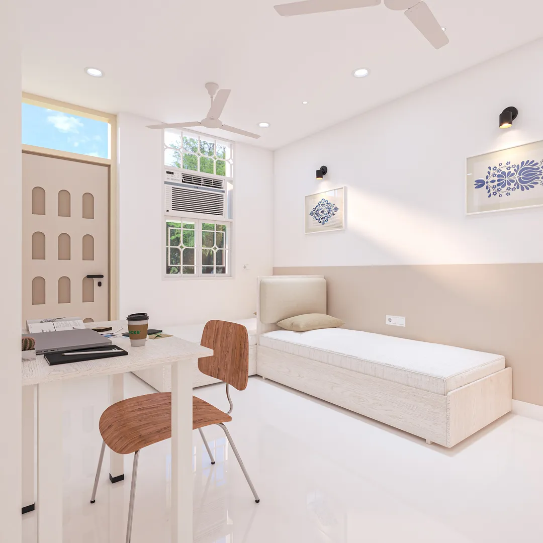 Ashram Room Interior Design in Dwarka Sector 17