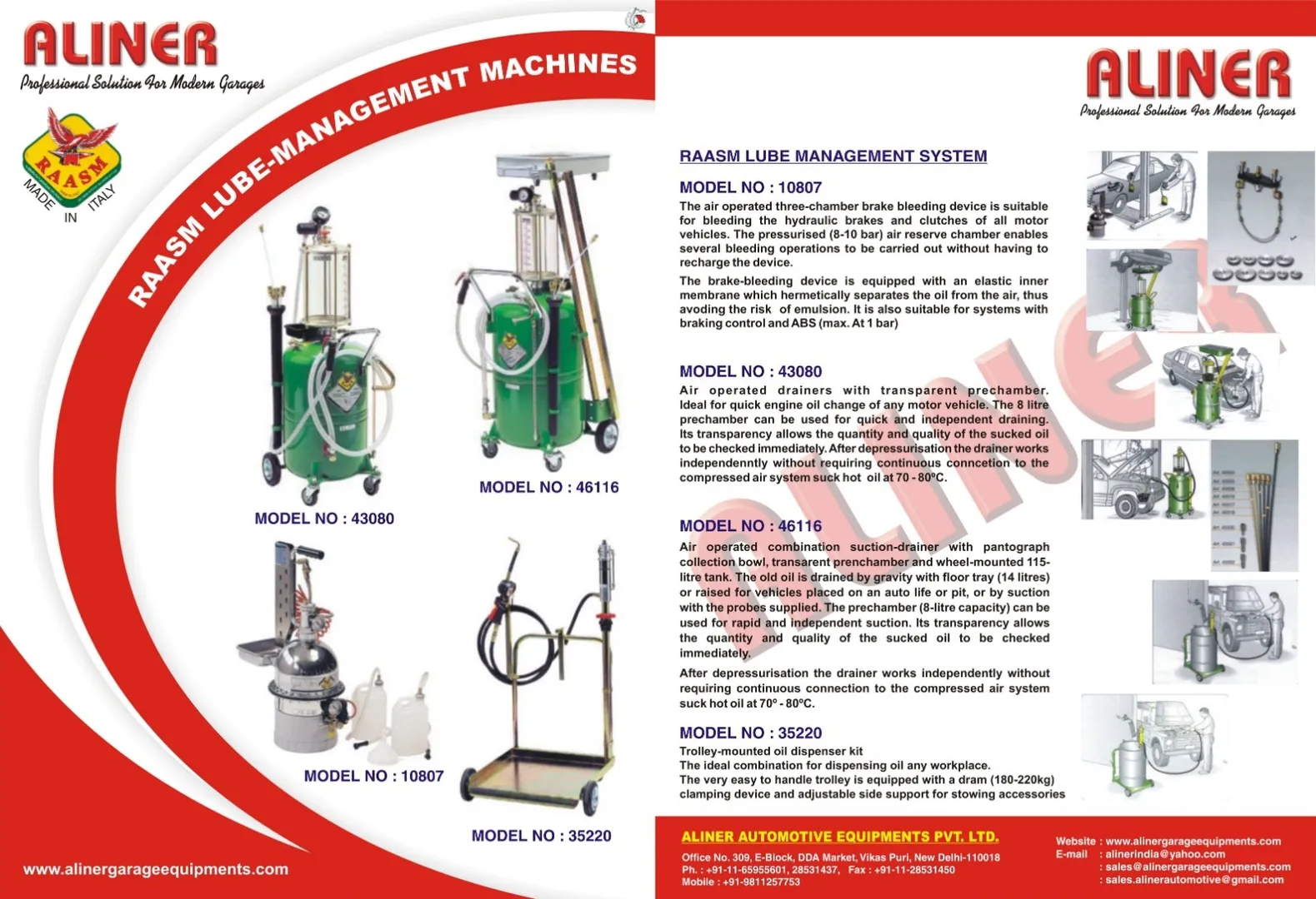 RAASM LUBE-MANAGEMENT MACHINE : THREE-CHAMBER BRAKE BLEEDING, ENGINE OIL CHANGER,