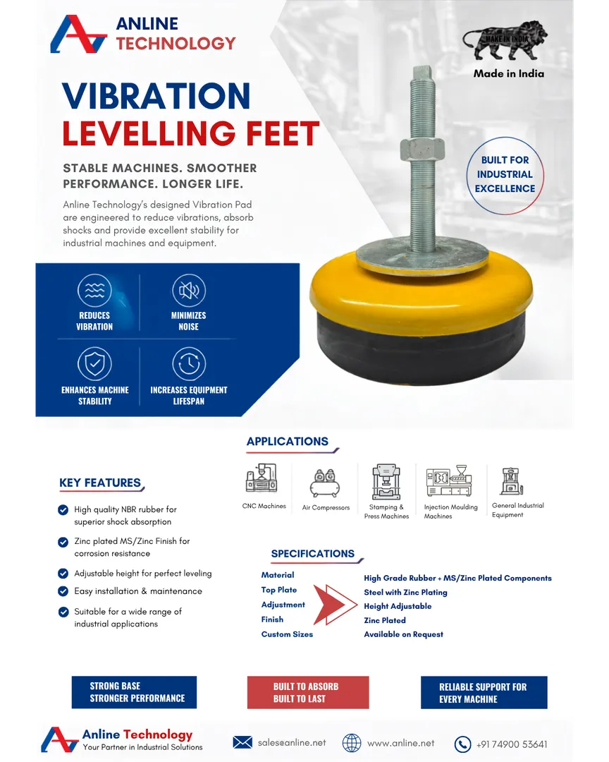 Anti-Vibration Machine Mounts | Vibration Damping Levelling Feet & Machine Pads