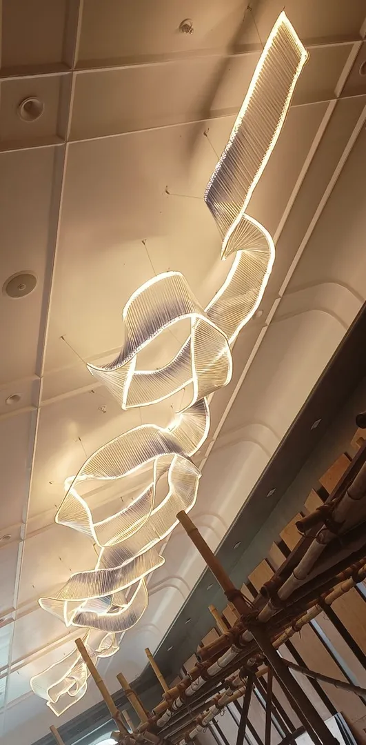 Best Modern Ribbon Chandeliers in Delhi – Premium Designer Ribbon Chandeliers at Luminarya Lites