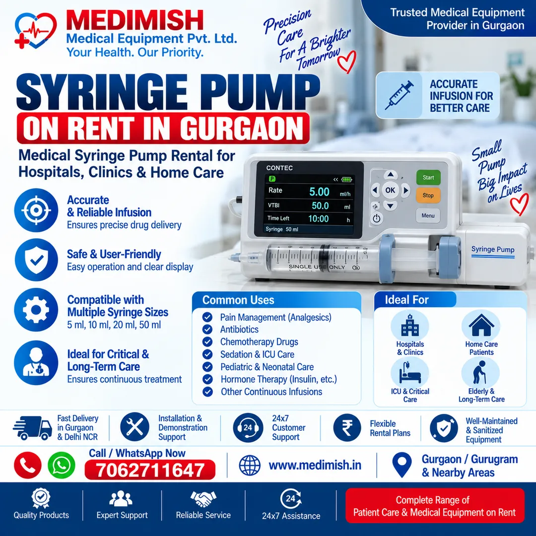 Syringe Pump on Rent in Gurgaon | Medical Syringe Pump Rental