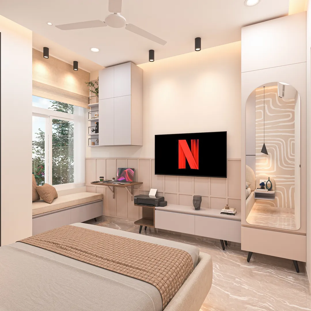 Modern & Luxury Bedroom Interior Design in Dwarka, New Delhi | Spacefreak Interiors