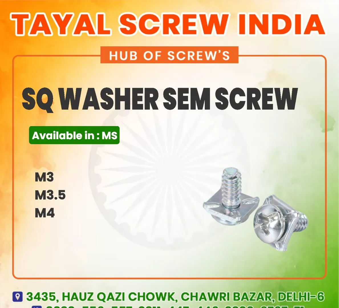 SQ Washer SEM Screw Dealer In Delhi