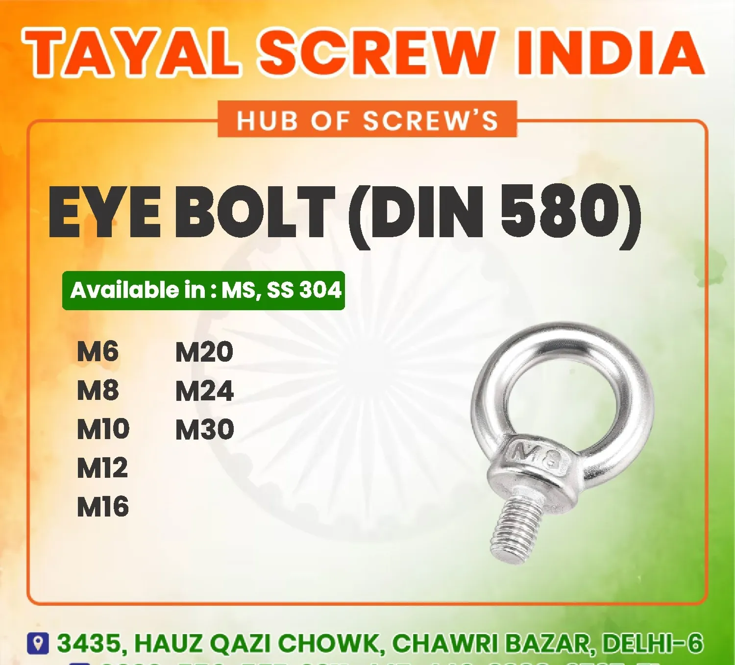 Eye Bolt (DIN 580) Dealer IN Delhi
