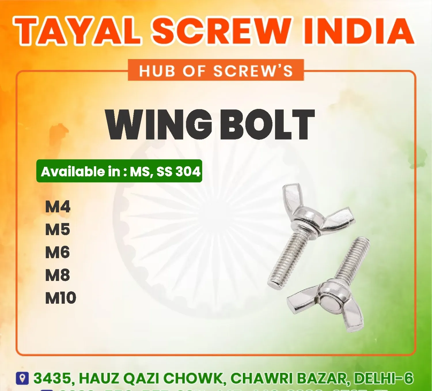 Wing Bolt Dealer In Delhi