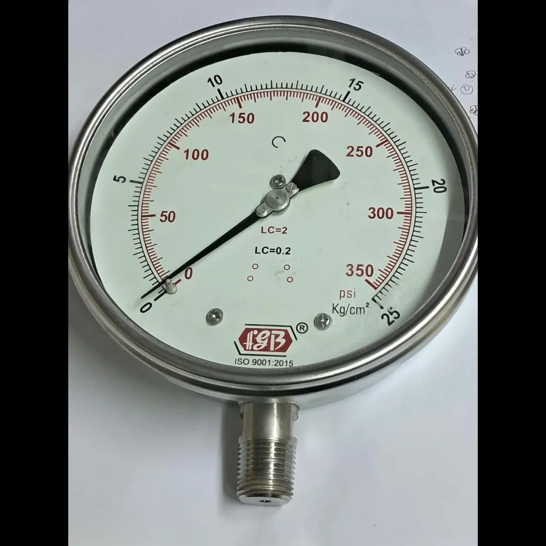 6'' DIAL 0-25 KG 1/2 NPT BOTTOM COMPLETE SS