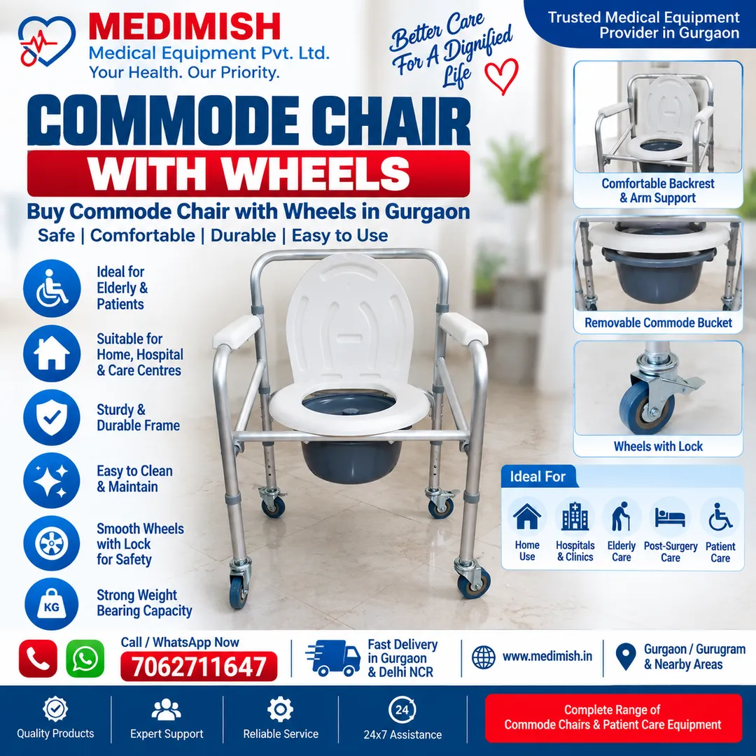 Buy Commode Chair with Wheels in Gurgaon