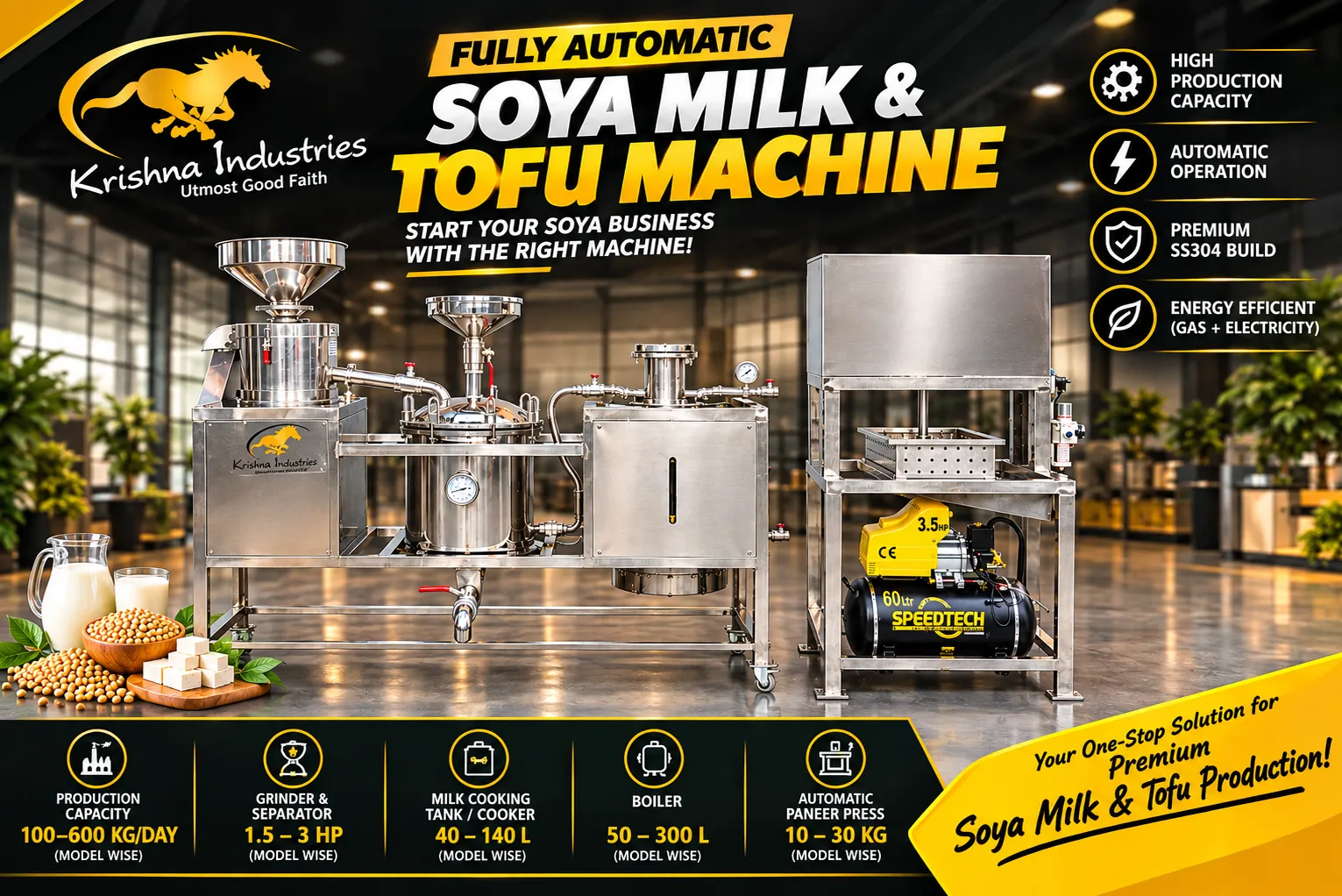 Fully Automatic Soya Milk & Tofu Machine