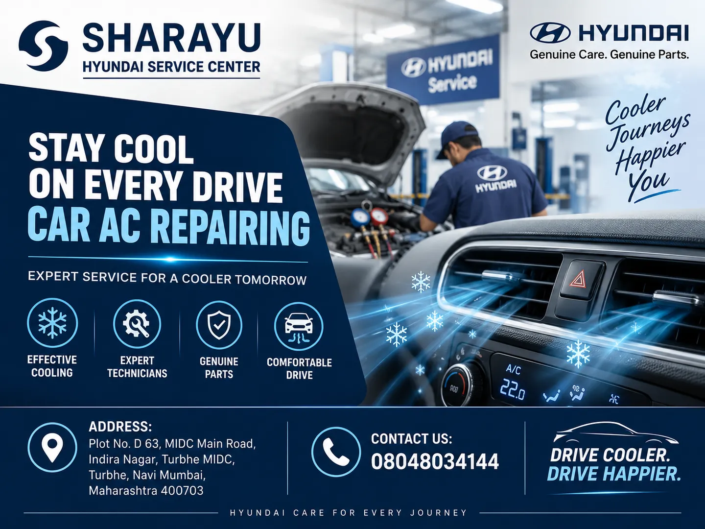Hyundai Car AC Repair & Service in Turbhe | Expert AC Checkup, Genuine Parts & Cooling Service